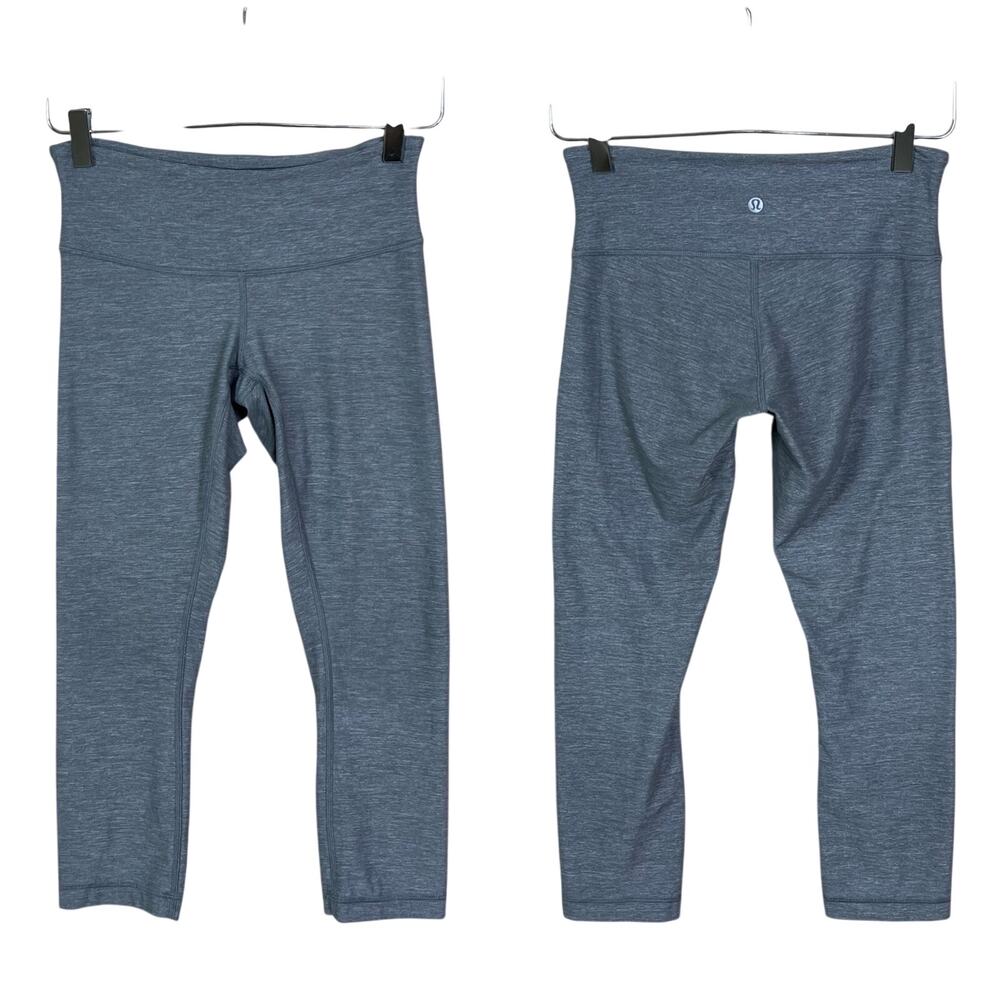 Lululemon | Align Mid Rise Heather Grey Crop Capri Workout Yoga Leggings 4